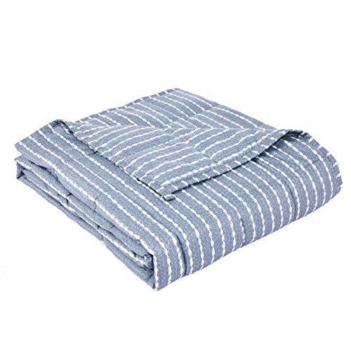 YnM Weighted Blanket (15 lbs, 48''x72'', Twin Size) | 2.0 Heavy Blanket | 100% Cotton Material with Glass Beads.