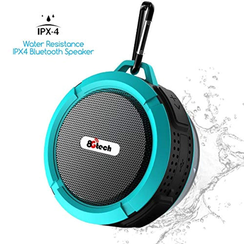 8Gtech Shower Speaker, Waterproof Wireless Bluetooth Speaker with 5W Driver, Suction Cup, Built-in Mic, Hands-Free Speakerphone, Portable Waterproof Bluetooth Speaker for Pool, Beach,Bicycle,Outdoor