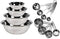 Kitchen Mission Stainless Steel Mixing Bowls 1.5,3,4, and 5 Quart. Plus Measuring Cup and Spoon Sets, Set of 6 (Complete Set)