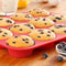 OvenArt Bakeware European LFGB Silicone Muffin Pan, 12-Cup, Red, 2-Pack