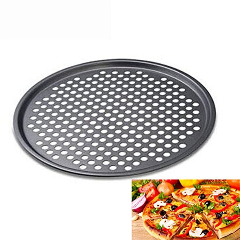 10 Strawberry Street 13” Vented Pizza Pan (3-Pack) Round, Perforated Air Baking | Heavy-Duty Aluminum Bakeware | Reusable, Non-Stick | Creates Classic Crispy Crust