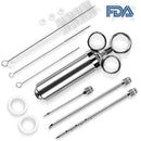 Meat Injector Kit, Opret 2-oz Stainless Steel Marinade Meat Injector Syringe with 3 Needles, 3 Cleaning Brusher and 5 Replacement O-rings For Improved Flavor FDA Cerified