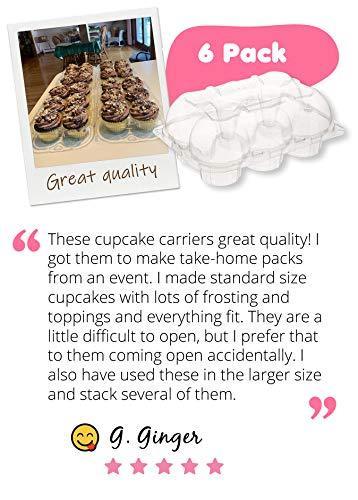 Kitchen Joy (12Pack x 12 Sets) STACK'nGO Cupcake Carriers - High Tall Dome Clear Containers Thick Plastic Disposable Storage Boxes.