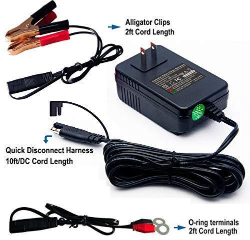 Heagstat Trickle Battery Charger 6V 12V 1000mA Automatic Smart Battery Maintainer for Auto Car Motorcycle Lawn Mower Boat ATV SLA AGM GEL CELL Lead Acid Batteries