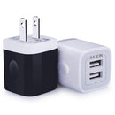 USB Wall Charger, Charger Adapter, Ailkin 2-Pack 2.1Amp Dual Port Quick Charger Plug Cube Replacement for iPhone 7/6S/6S Plus/6 Plus/6/5S/5, Samsung Galaxy S7/S6/S5 Edge, LG, HTC, Huawei, Moto, Kindle
