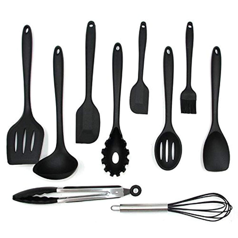 Silicone Kitchen Utensils Set,10 Piece Kitchen Gadgets Set,Heat Resistant Non-stick Cooking Spatulas Silicone Cooking Utensils kitchen Utensil Soup Spoon,Spatula,Kitchen Gadgets for Camping or Travel