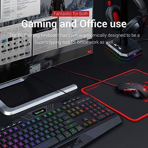 Redragon S101 PC Gaming Keyboard and Mouse Combo Wired LED RGB Backlit with Multimedia Keys Wrist Rest Mouse with 3200 DPI for Windows Computer Gamers (Gaming Mouse and Keyboard Set)