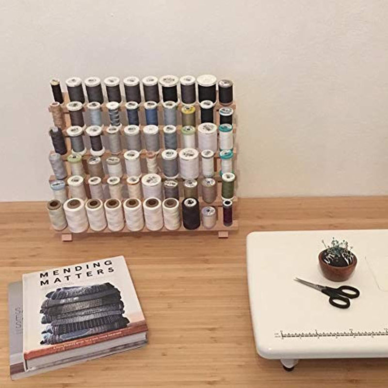 SAND MINE Wooden Thread Rack Sewing and Embroidery Thread Holder (60 Spool)