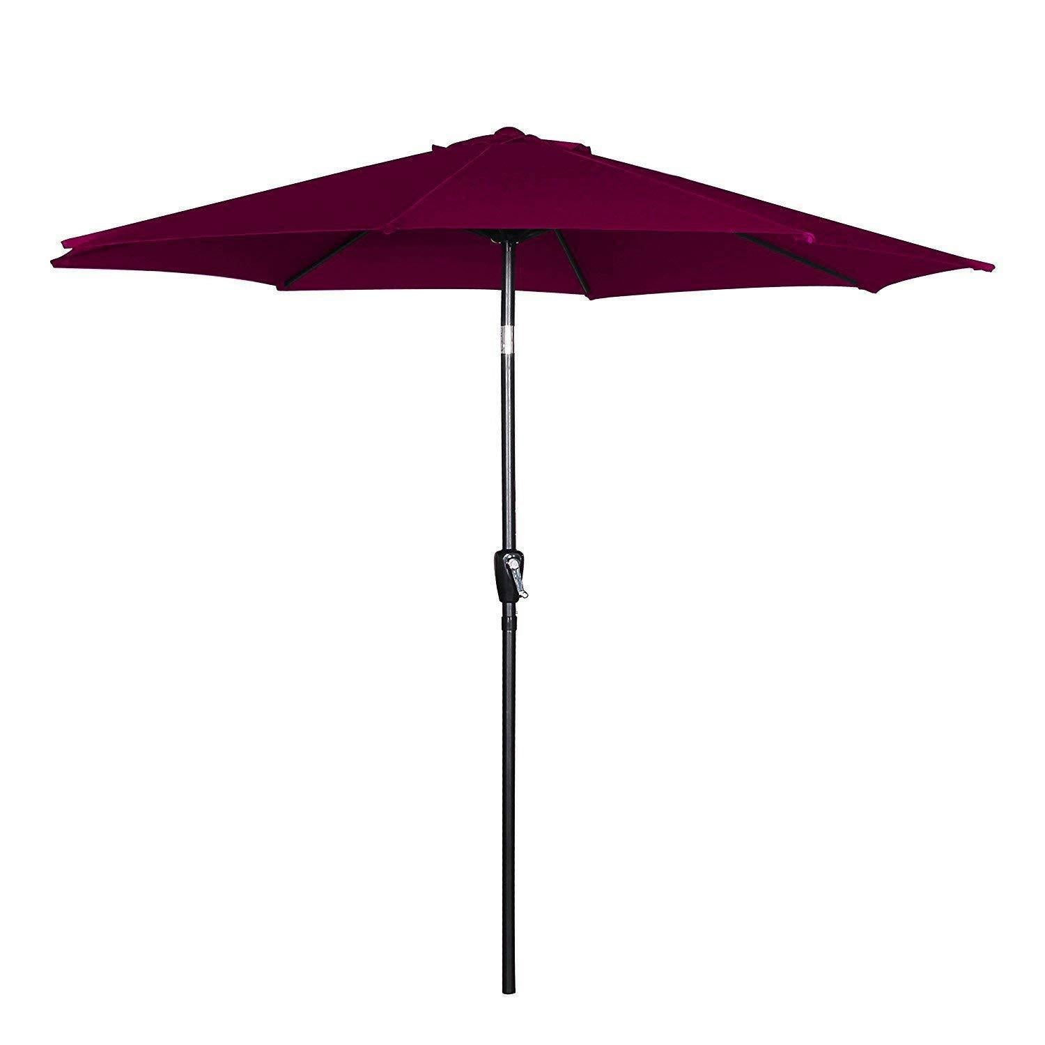 Cloud Mountain 9' Patio Umbrella, Outdoor Market Umbrella with Push Button Tilt and Crank, Aluminum Table Umbrella Outside 100% Polyester, Green