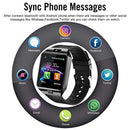 DZ09 Bluetooth Smart Watch - WJPILIS Smart Wrist Watch Smartwatch Phone Fitness Tracker with HCM Card Slot Camera Pedometer Compatible iOS iPhone Android Samsung Phones for Men Women Kids (Black)