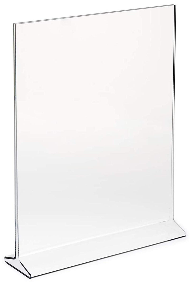 Displaypros 5"X7" Acrylic Sign Holder, Clear Plastic Table Menu Holder, Card Display, Table Tent, Upright Ad Photo Picture Portrait Frame, Promo, Ad Frame Clear, 6-Pack