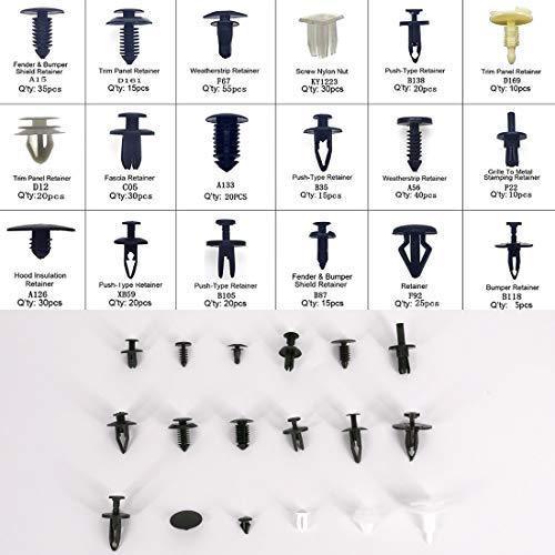 UTSAUTO 620Pcs Car Retainer Clips & Plastic Fasteners Kit Fender Rivet Clips 16 Most Popular Sizes Auto Push Pin Rivets Set for Toyota GM Ford Honda Acura Chrysler