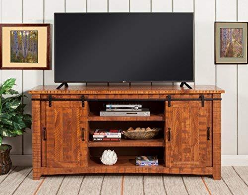 Martin Svensson Home Taos 65" TV Stand, Antique White & Aged Distressed Pine, Antique White and Aged Distressed Pine