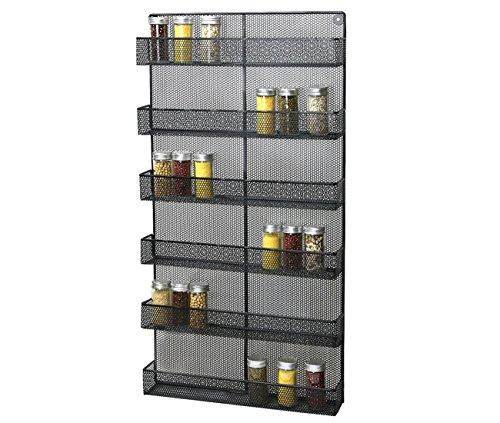 TQVAI 5 Tier Wall Mount Spice Rack Organizer Kitchen Spice Storage Shelf - Made of Sturdy Punching Net, White