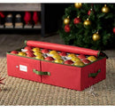 Underbed Christmas Ornament Storage Box Zippered Closure - Stores up to 64 of The 3-inch Standard Christmas Ornaments by ZOBER