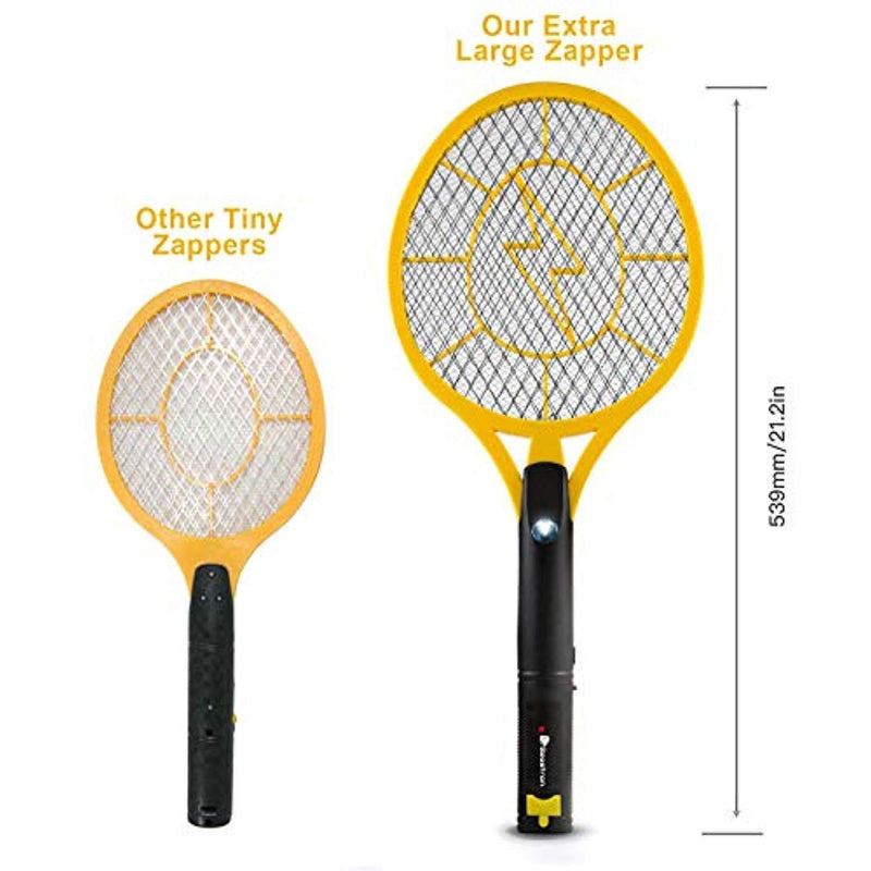 Beastron Bug Zapper Racket, Electric Fly Killer with USB Rechargeable, Bright Led Light and Unique 3-Layer Safety Mesh Safe to Touch for Indoor and Outdoor Pest Control
