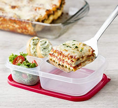 Sun & Sprouts 3 Compartment Containers - Reusable Bento Lunch box & Divided Food Storage (4 Pack) With Multi Colored Lids - Sunsella Buddy Box (Not Leakproof)