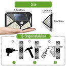 Permande Solar Lights Outdoor, 100 LED Waterproof Solar Powered Motion Sensor Security Light, Fence Wall Lights with 270° Wide Angle for Patio, Deck, Yard, Garden