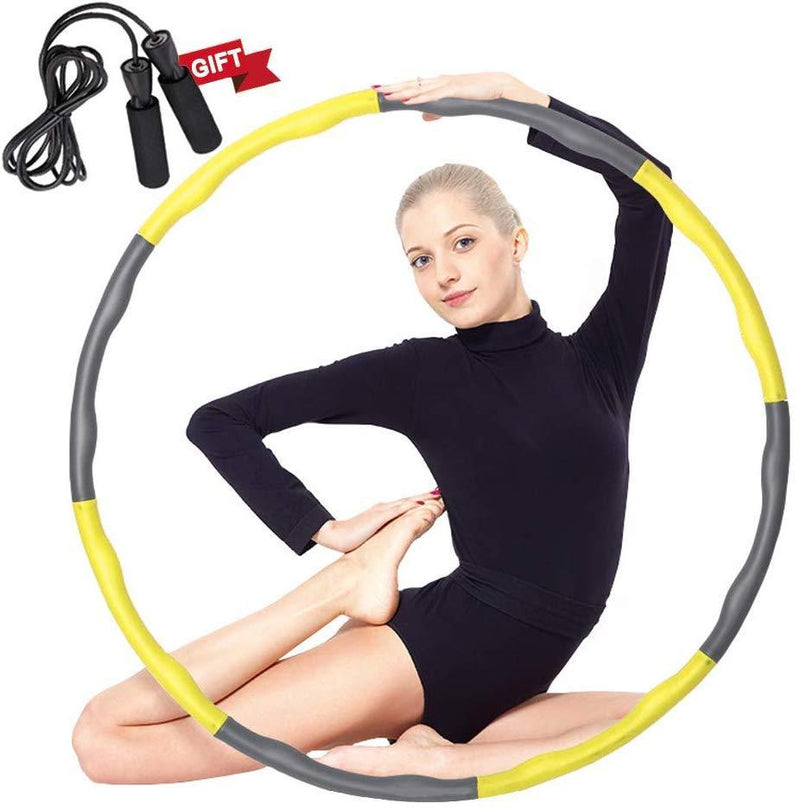 Auoxer Fitness Exercise Weighted Hoola Hoop, Lose Weight Fast by Fun Way to Workout, Fat Burning Healthy Model Sports Life, Detachable and Size Adjustable Design