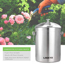 LINKYO Compost Bin - Stainless Steel Kitchen Composter, Includes 4 Filters (1 Gallon)