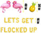 HEETON Let's Get Flocked Up Balloons, Hawaii Luau Flamingo Tropical Summer Beach Pineapple Bachelorette Party Banner, Flamingo Bach Bachelorette Party Supplies Decorations