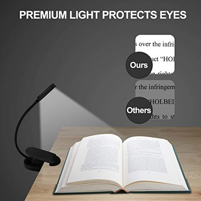 Book Light, MCHEETA Clip Reading Light for Bed, Led Reading Lamp Rechargeable in Bed, 4 LEDs Eye Protection Light