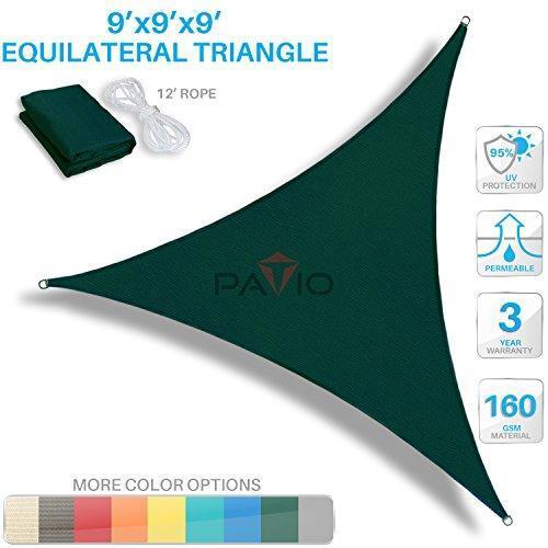 PATIO Paradise 8' x 8' x 8' Brown Sun Shade Sail Triangle Canopy, 180 GSM Permeable Canopy Pergolas Top Cover, Permeable UV Block Fabric Durable Outdoor, Customized Available