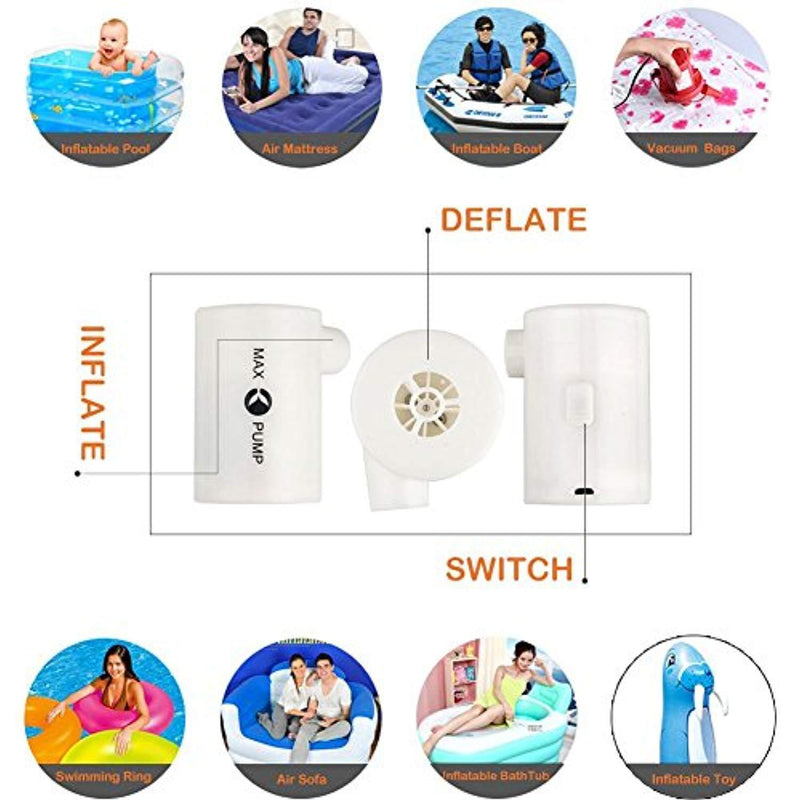 Portable Air Pump with 3600mAh Battery USB Rechargeable Electric Air Pump for Inflatables Quick Inflate Deflate Air Mattress Air Bed Swimming Ring Pool Floats,Lightest Air Pump by X-Lounger
