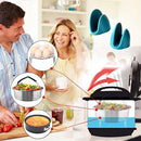 Pars&Pars Pressure Cooker Accessories Set 6 Pieces, Compatible with Instant Pot 5 qt,6 qt and 8 quart, Steamer Basket, Egg Steamer Rack, Non-stick Springform Pan, Steaming Rack, Silicone Cooking Mitts