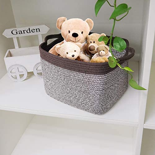 EIVOTOR Cube Storage Bins - Shelf Baskets for Storage Towel Book Cloth Storage Bins for Office Woven Basket for Shelves Baby Laundry Basket Toys Storage Basket Closet Storage Basket, 13''x9.8''x 9''