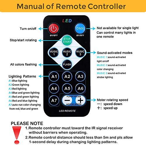Luditek Sound Activated Party Lights with Remote Control, Battery Powered/USB Portable RBG Disco Ball Light, Dj Lighting, Strobe Lamp 7 Modes Stage Party Supplies