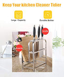 Knife Drying Rack Stainless Steel Knife Block w\ Cutting Board Hoder