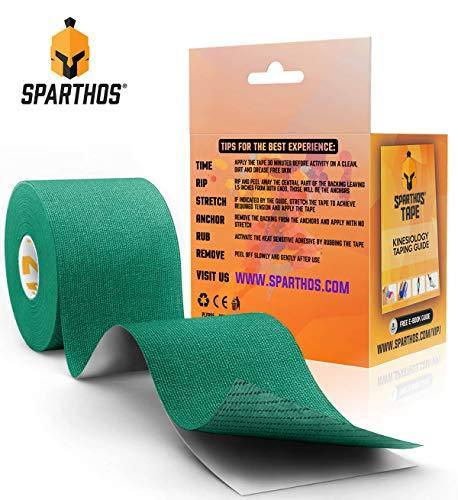 Sparthos Kinesiology Tape - Incredible Support for Athletic Sports and Recovery - Free Kinesiology Taping Guide! - Uncut 2 inch x 16.4 feet Roll