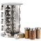 Rotating Spice Rack with 16 Spice Jars - Durable and Stylish Revolving Seasoning Storage and Organizer with Sturdy Bottles and Stable Base Stand, Perfect for your Kitchen Countertop and Dining Table