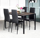 Aingoo Kitchen Chairs Set of 4 Dining Chair Black with Steel Frame High Back PU Leather