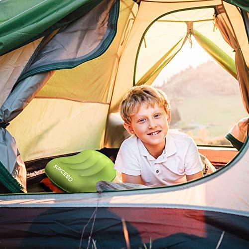 [2-PACK] Ultralight Inflatable Camping Pillow - Compressible, Compact, Comfortable for Sleeping While Traveling, Hiking, or Backpacking. Ergonomic Inflating Camping Pillows for Neck and Lumbar Support