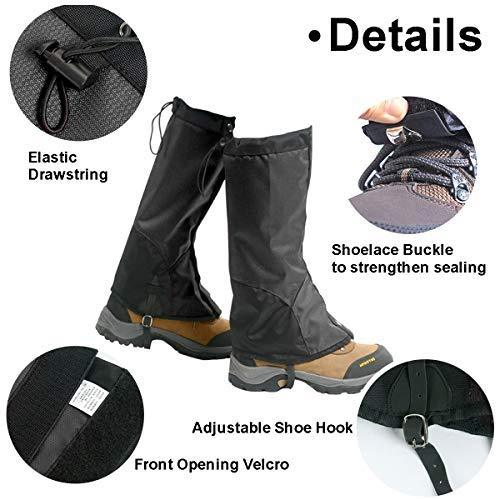 Deacroy Waterproof Leg Gaiters for Hiking,Anti-Tear Snow Boot Gaiters for Outdoor Mountaineering Hunting Fishing Backpacking