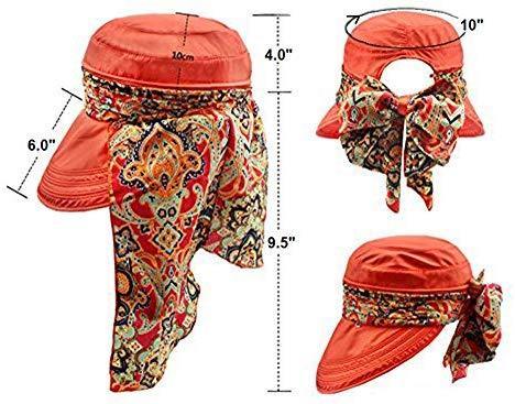 ICOLOR Sun Cap Sun Flap Hats Outdoor 360°Sun UPF 50+ Women Lady Wide Brim Cap Visor Hats UV Protection Summer Sun Hats