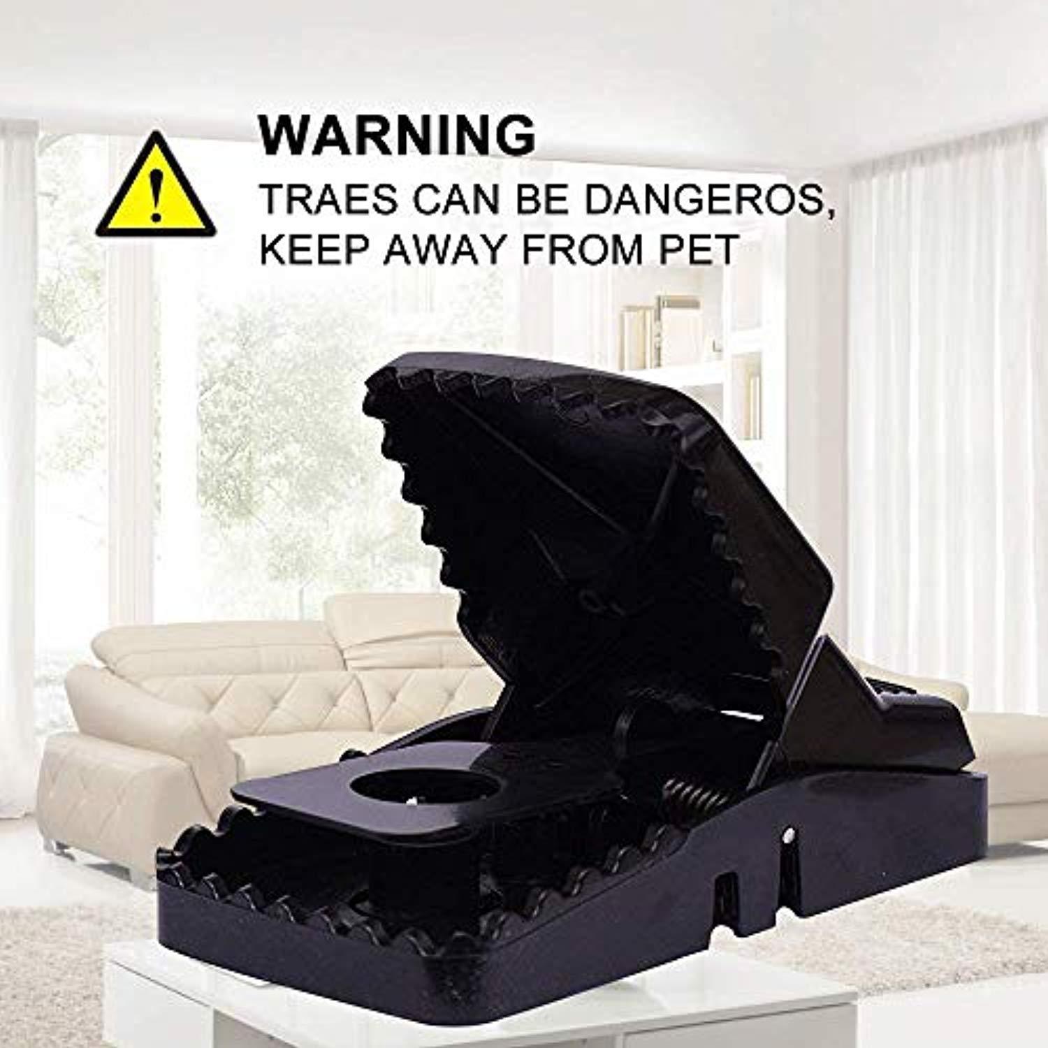 Iprotek Rat Trap - Powerful Mini Mouse Trap Kit Mole Vole Killer That Work for Mice Control Indoor Outdoor Safe to Set Bait More Effective Than Humane Wooden Rodent Catcher - 4 Pcak Snap Traps