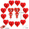 Trooer 12+2 Pack Valentines Day Decorations Heart Shaped Balloons I Love U Balloons, Valentine Wedding Birthday Party Supplies Foil Balloons with Ribbon