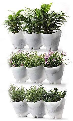 Worth Watering Indoor Outdoor Vertical Wall Hangers with Pots Included Wall Plant Hangers Each Wall Mounted Hanging Pot has 3 Pockets 36 Total Pockets