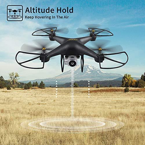 JJRC H68 RC Drone 40MINS Longer Flight Time Quadcopter with 720P Camera FPV Wifi Helicopter with 2 Batteries(20mins + 20mins), Altitude Hold, Headless Mode Remote Control Best Drone (Black)