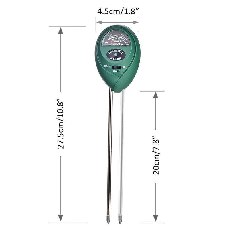 mooncity Soil pH Tester Kits, 3-in-1 Soil Meter for Moisture, Light and pH/Acidity Meter Plant Tester,Good for Gardener or Planter Both Indoor and Outdoors (No Battery Needed)