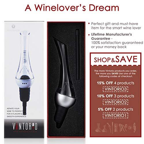 Guzzle Buddy Wine Aerator Pourer - Premium Aerating Pourer and Decanter Spout (Black)