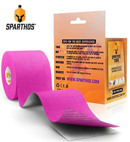 Sparthos Kinesiology Tape - Incredible Support for Athletic Sports and Recovery - Free Kinesiology Taping Guide! - Uncut 2 inch x 16.4 feet Roll