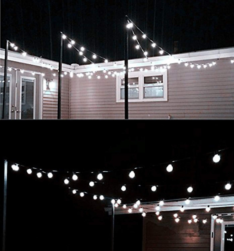 Heavy Duty Commercial G40 Globe Led String Lights,17Ft 25 Outdoor Cool White Christmas Lights,Patio Garden Seasonal Festive Light,Home Decor Party Wedding Mood Lighting-Uzexon