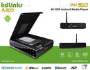 KDLINKS A400 4K Android Quad Core 3D Smart H.265 HD TV Media Player with HDD Bay, WiFi, Dolby 7.1, Gigabit LAN, 2GB RAM, 16GB Storage, 4 Core CPU, 8 Core GPU