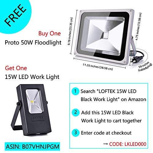 RGB COB LED Flood Lights LOFTEK, Outdoor Color Changing Floodlight with Remote Control, IP65 Waterproof 16 Colors 4 Modes Dimmable Wall Washer Light, Stage Lighting (50)