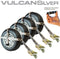 VULCAN High-Viz Adjustable Loop Auto Tie Downs with Snap Hook - 3300 lbs. Safe Working Load, 4 Pack - Easily Trailer Any Car, Truck, SUV, Jeep, Or Sportscar