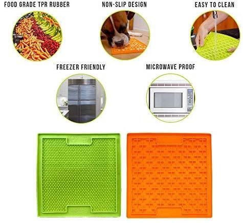Hyper Pet Lickimat Slow Feeder Dog Mat & Boredom Buster (Perfect For Dog Food, Dog Treats, Yogurt, or Peanut Butter) [Fun Alternative to a Slow Feed Dog Bowl], Available in a Variety of Colors & Sizes